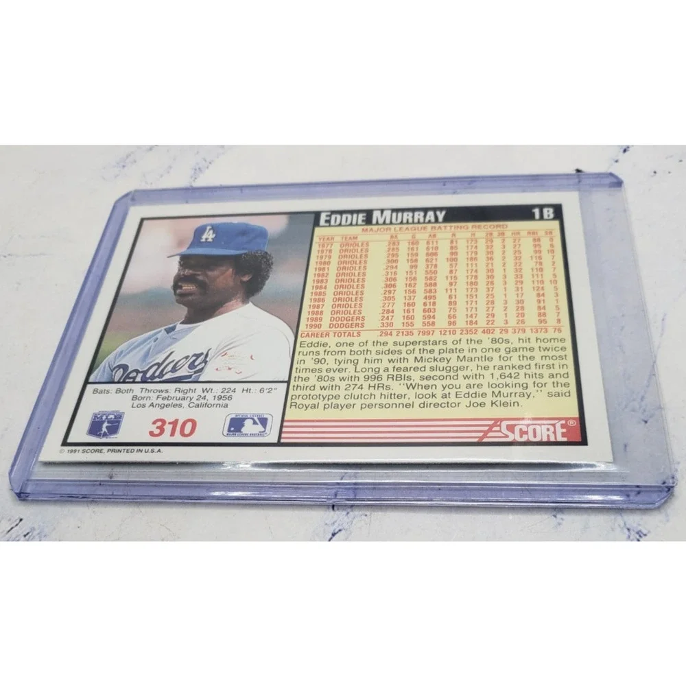 1991 Score Eddie Murray Los Angeles Dodgers Baseball Card